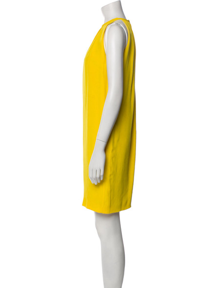 CELINE SILK MINI DRESS - SIZE: WOMEN 40 - YELLOW New