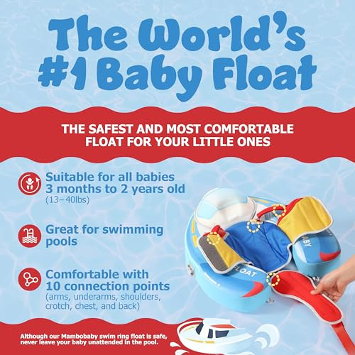 MAMBOBABY SUNNY NAVIGATOR BABY POOL FLOAT WITH CANOPY SAFE COMFORTABLE - BLUE