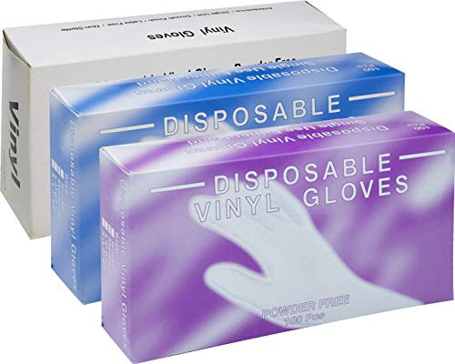 GENERIC POWDER FREE LATEX FREE DISPOSABLE VINYL GLOVES SIZE LARGE - CLEAR New