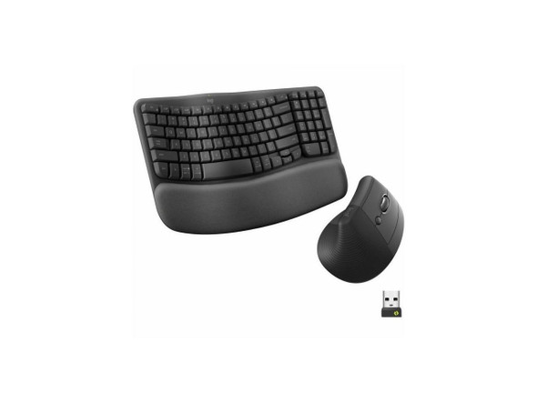 Logitech Wave Keys & Lift Vertical Mouse Ergonomic Wireless Keyboard and Mouse