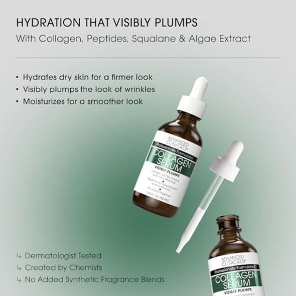 Advanced Clinicals AC048 - Collagen Serum for Face, 1.75 Fl Oz - New New