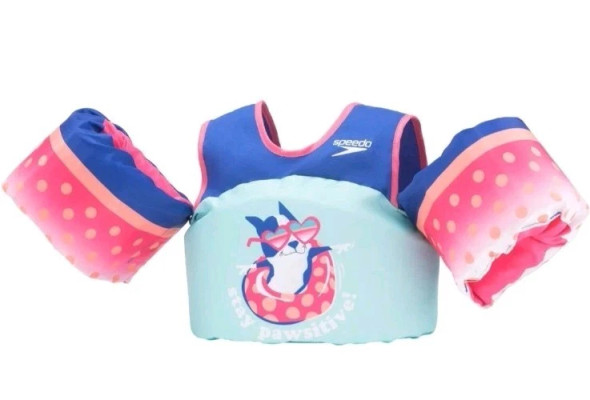 SPEEDO SAFE SPLASHER COAST GUARD APPROVED SWIM VEST 30 TO 50 LBS. - GREEN/FISH New