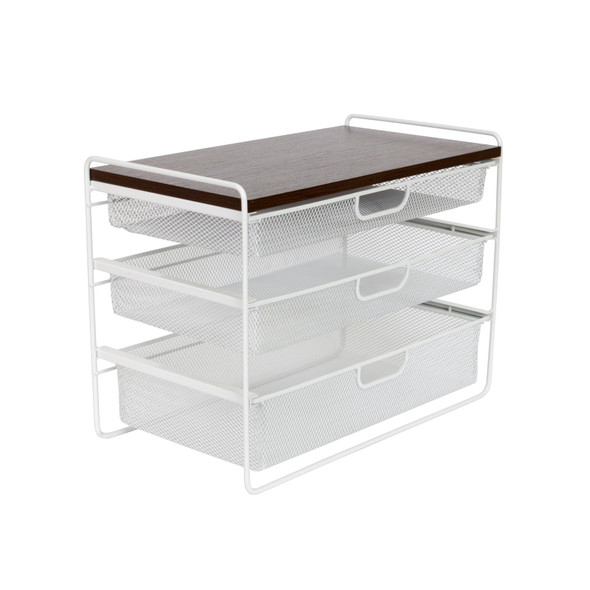 ORIGAMI CRAFT DESKTOP ORGANIZER - WHITE/WALNUT