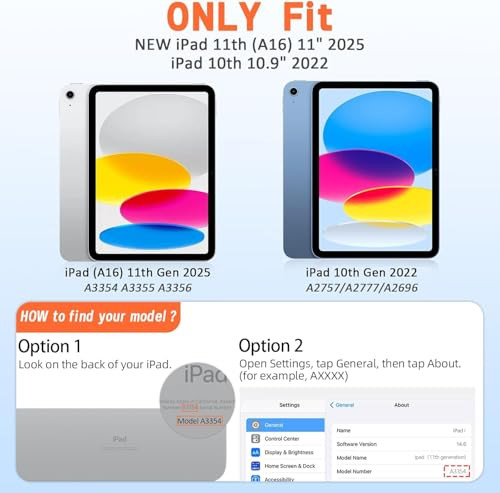 AVAWO CASE FOR NEW IPAD A16 11TH GENERATION 11" 2025 IPAD 10" 2022 - PURPLE/TEAL