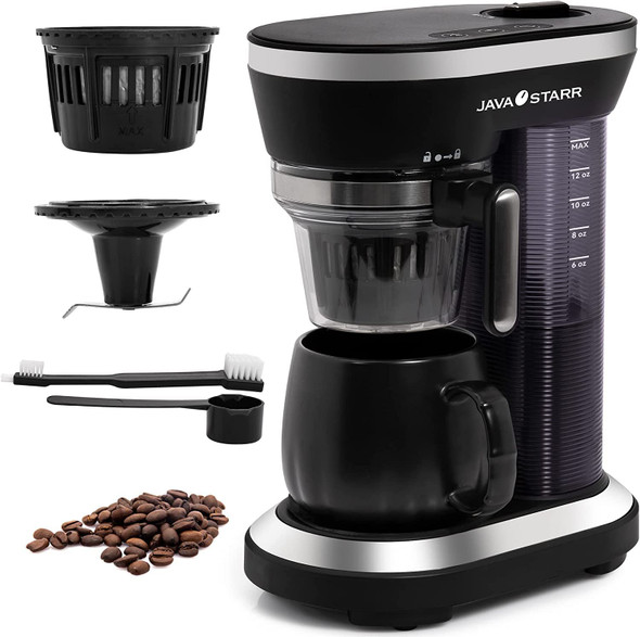 JAVASTARR COFFEE MAKER COFFEE GRINDER AND MAKER ALL IN ONE BH9008G - BLACK
