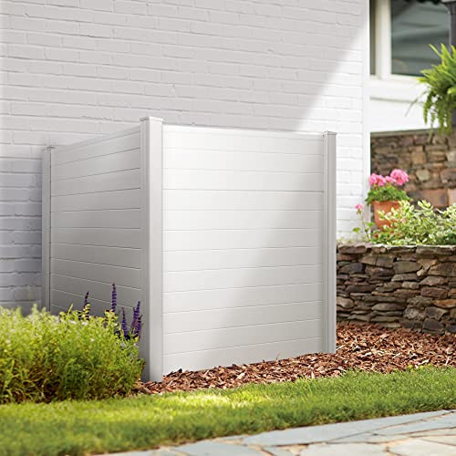 ELEVENS 48" W X 48" H FENCE PANELS AIR CONDITIONERS TRASH CAN (2 PANELS - WHITE)