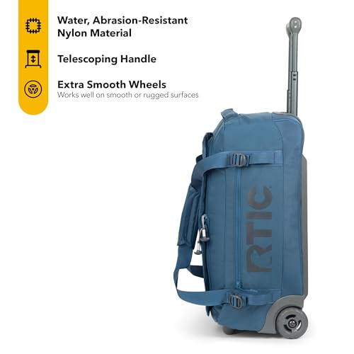 RTIC MEDIUM ROAD TRIP ROLLING DUFFLE BAG WITH WHEELS 22 X 14 X 11 STORM