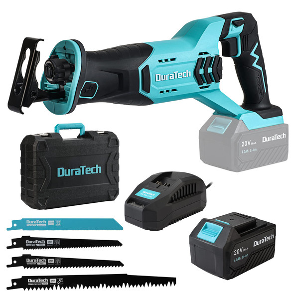 DURATECH CORDLESS RECIPROCATING SAW, 20V 4.0AH LI-ION BATT, DT105035A - BLUE