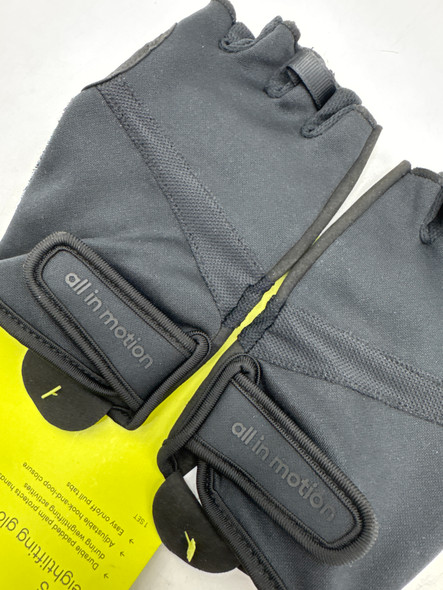 ALL IN MOTION MEN'S STRENGTH TRAINING GLOVES BLACK - SIZE: MEN M WOMEN M - BLACK New