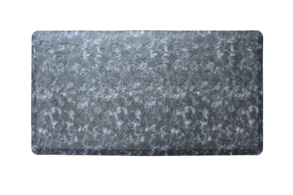 J&V TEXTILES MEDALLION ANTI-FATIGUE EMBOSSED MAT - NAVY