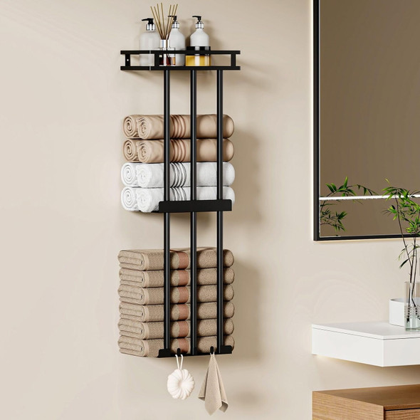 CJLIN 3 TIER BATHROOM STORAGE HOLDER - BLACK