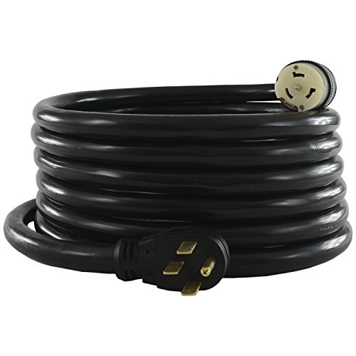 Conntek 1450SS2-15 50 Amp Temp Power Generator Cord 15 Feet Elbow Plug - BLACK