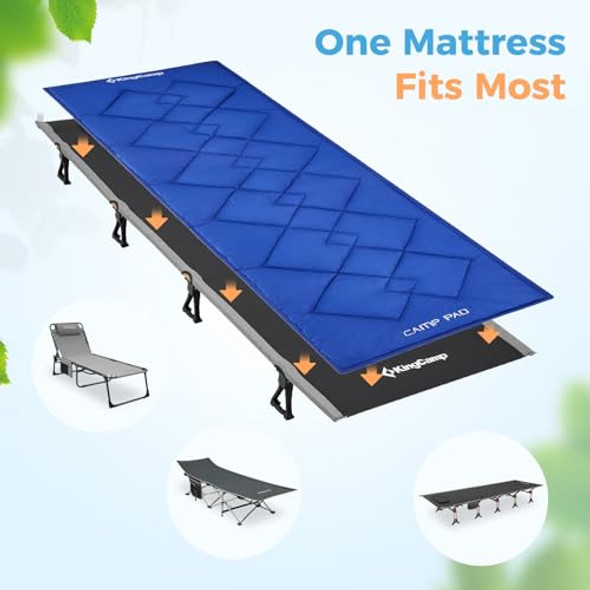 KINGCAMP COT SLEEPING MAT SOFT COMFORTABLE - SIZE: 75" X 25" NAVY BLUE