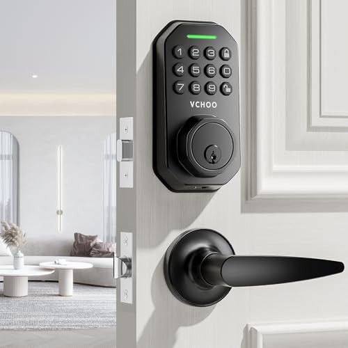 VCHOO KEYLESS ENTRY DOOR LOCK DEADBOLT HANDLE SET SL01-A - BLACK
