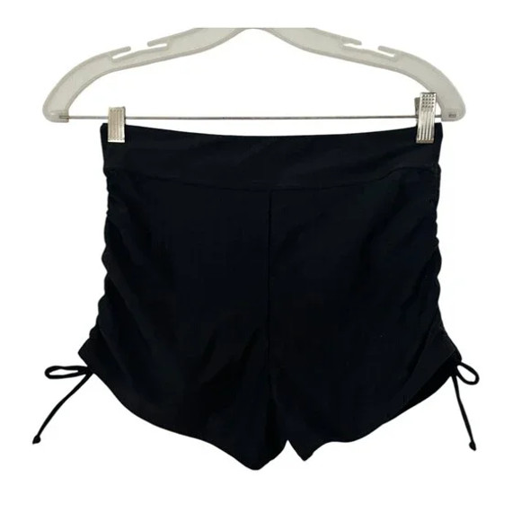 TOURNESOL WOMEN MEDIUM SWIM SHORTS BLACK TIE SIDE & FULL LINED - SIZE M - BLACK