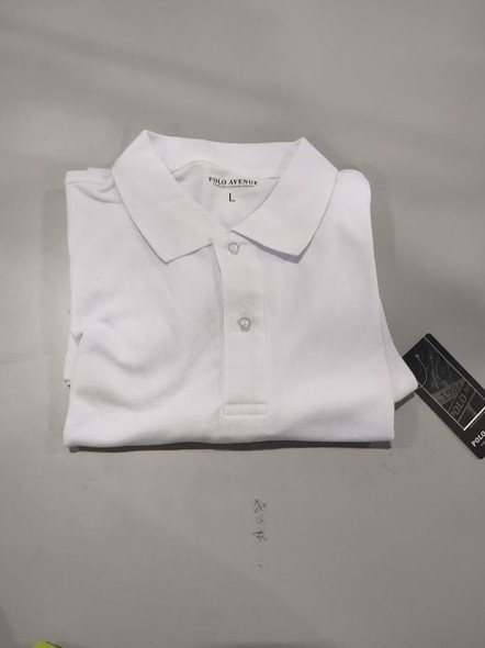 POLO AVENUE POLO SHIRT - SIZE: MEN L - WHITE New