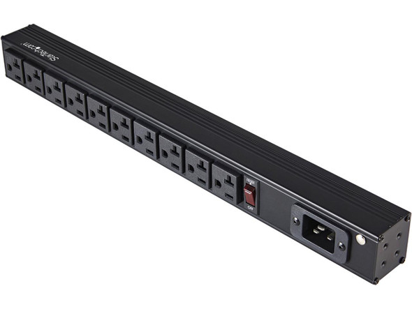 10 Outlet Rack Mount Power Strip 125V/16 Amp, 1U Horizontal 19" Rackmount PDU,