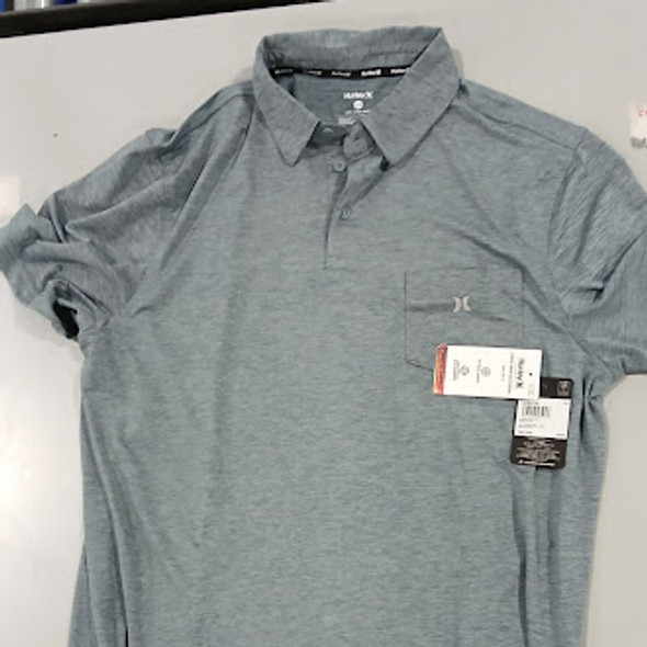 HURLEY AIR MESH POCKET POLO - SIZE: MEN L - GLADIATOR GRAY New
