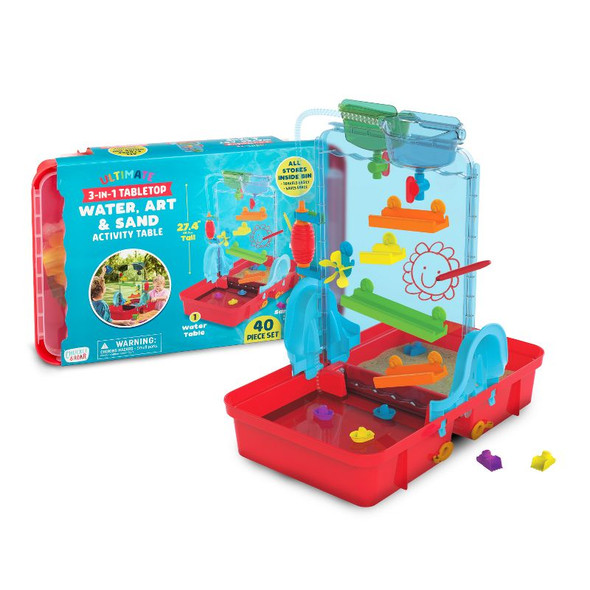 CHUCKLE & ROAR TABLETOP 3-IN-1 WATER SAND ART EASEL - RED