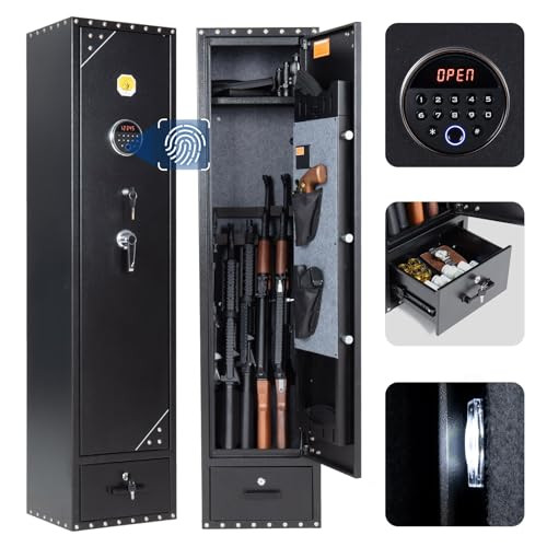 BLACKSMITH 6 BIOMETRIC GUN SAFE FOR RIFLES AND PISTOLS - BLACK