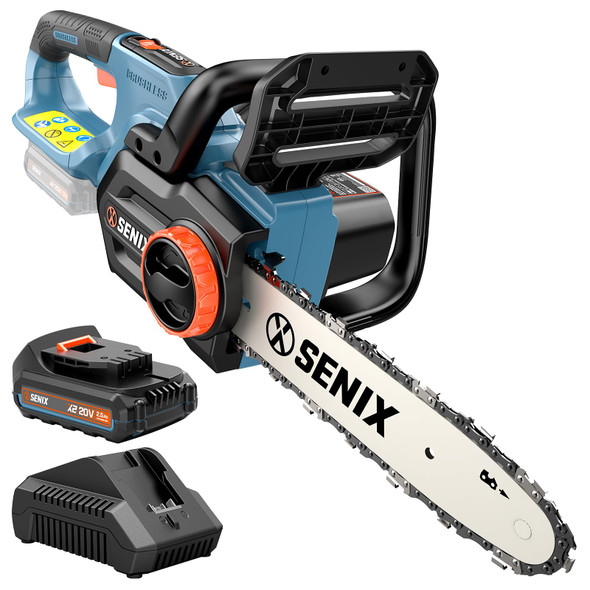 SENIX CHAINSAW CORDLESS, 20V 14" BATTERY CHAINSAW, GRAYISH BLUE