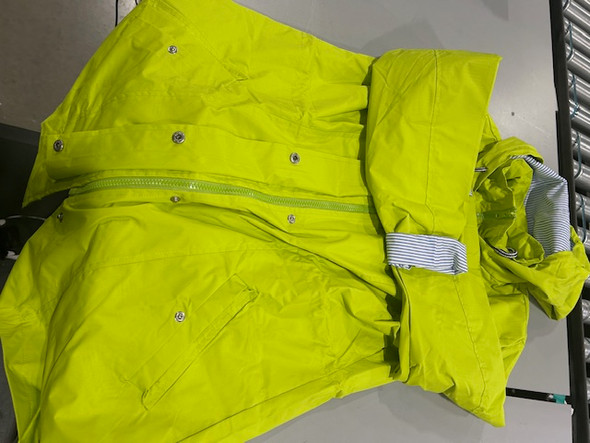 GENERIC LIME GREEN SIZE MEDIUM HOODED RAIN JACKET - SIZE: MEN M - LIME GREEN