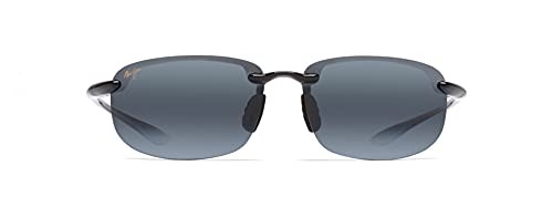 MAUI JIM HOOKIPA RECTANGLE SUNGLASSES - GLOSS BLACK/NEUTRAL GRAY