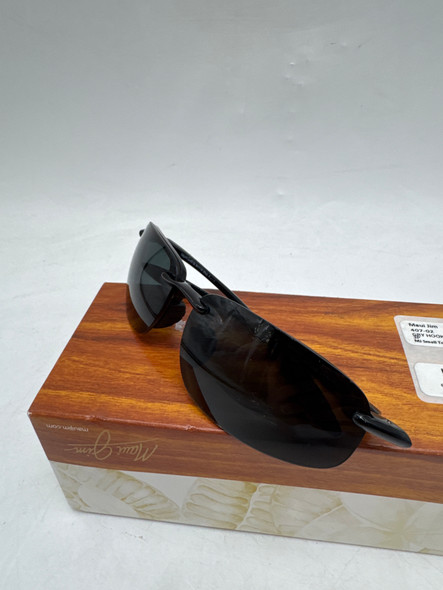 MAUI JIM HOOKIPA RECTANGLE SUNGLASSES - GLOSS BLACK/NEUTRAL GRAY