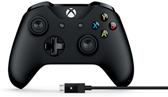 MICROSOFT XBOX CONTROLLER + CABLE FOR WINDOWS 1708 - BLACK
