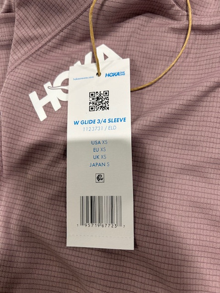 HOKA ONE ONE WOMEN'S GLIDE 3/4 SLEEVE, SIZE: XS - PINK New