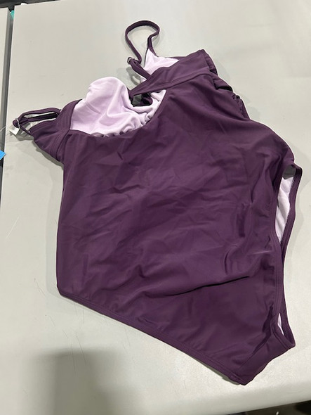 LIVE LIFE ON THE BEACH ONE PIECE SWIMSUIT - SIZE: WOMEN M - DARK PURPLE