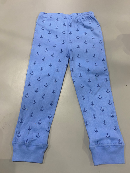 HUDSON BABY INFANT AND TODDLER BOY COTTON PANTS, ANCHORS - SIZE: YOUTH 3T - BLUE