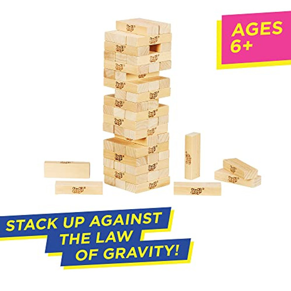 HASBRO JENGA GAME STACKING TOWER AGES 6+ 1 OR MORE PLAYERS 2120 - LIGHT BROWN New