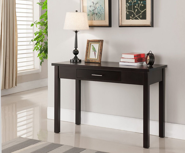 Kings Brand Furniture Wood Home & Office Parsons Desk with Drawer, Espresso