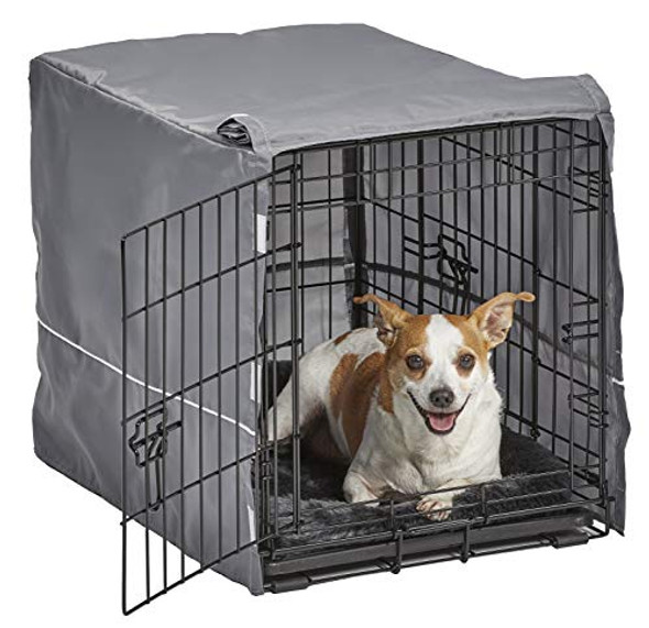 MIDWEST HOMES FOR PETS DOUBLE DOOR 24-INCH DOG CRATE KIT, BUNDLE - BLACK