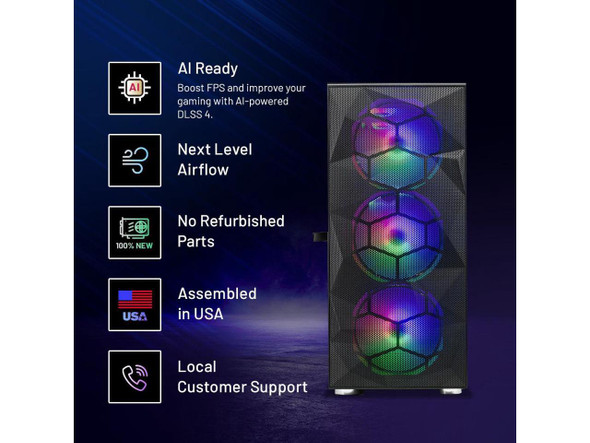 Skytech Gaming Storm Gaming PC, Intel i5 14400F 2.5GHz, NVIDIA RTX 5060 Ti 16GB,