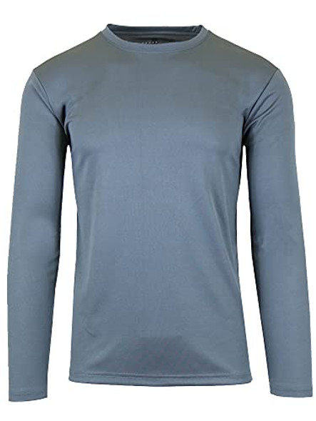 GALAXY BY HARVICE MEN'S LONG SLEEVE MOISTURE-WICKING TEE SIZE: MEN M - CHARCOAL New