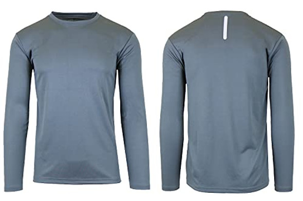 GALAXY BY HARVICE MEN'S LONG SLEEVE MOISTURE-WICKING TEE SIZE: MEN M - CHARCOAL New