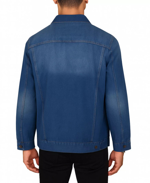BLU ROCK MEN'S REGULAR-FIT CLASSIC DENIM JACKET - SIZE: MEN L - MEDIUM WASH New