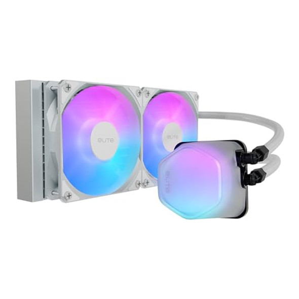 COOLER MASTER 240 ELITE LIQUID WHITE CPU LIQUID, DUAL-CHAMBER PUMP - WHITE