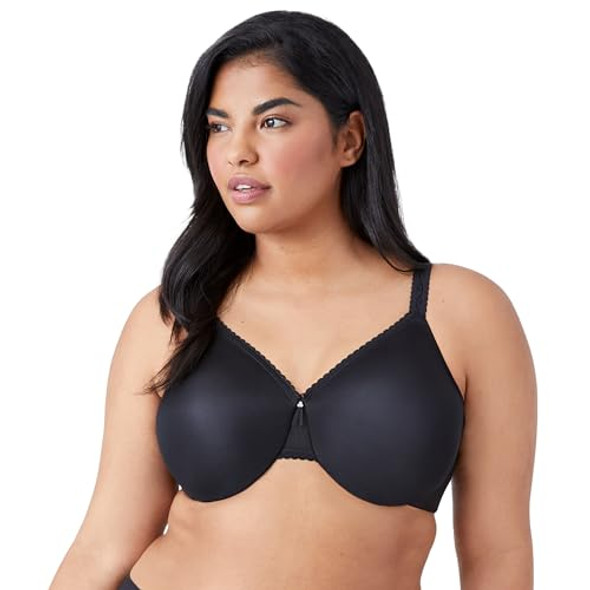 857109 WACOAL WOMEN'S SIMPLE SHAPING UNLINED FULL COVERAGE BRA BLACK 38DD New
