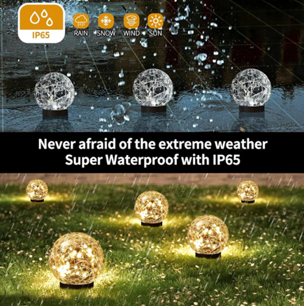 HAKOL SOLAR GLOBE LIGHTS OUTDOOR WATERPROOF - 4 PACK - WARM YELLOW