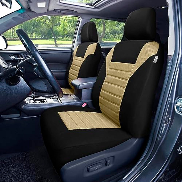 FH GROUP PREMIUM UNIVERSAL FIT 3D AIR MESH SEAT, TRUCK SUV VAN, 5 SEATERS, BEIGE