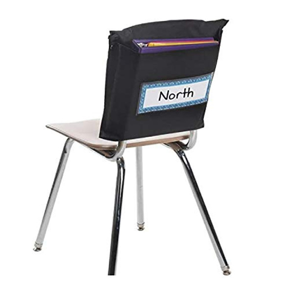 REALLY GOOD STUFF MORE DEEP-POCKET CHAIR POCKETS –6 PACK - BLACK New