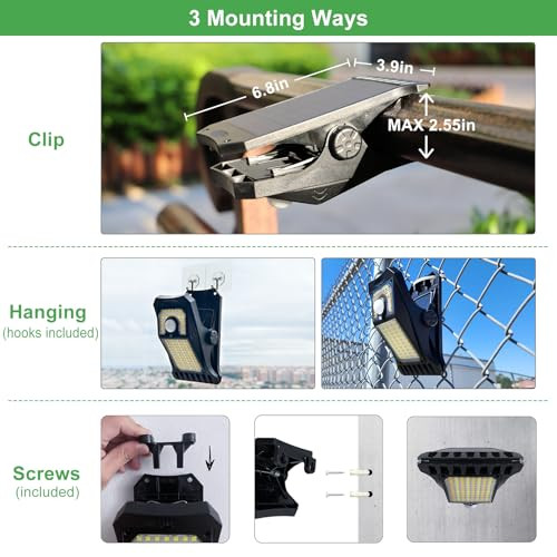 TRYME 118LEDS SOLAR LIGHTS OUTDOOR LIGHTS SECURITY LIGHT 3 MODES 2 PACK BLACK