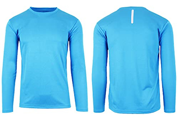 GALAXY BY HARVICE MEN'S LONG SLEEVE MOISTURE WICKING CREW NECK TEE MELANGE M New