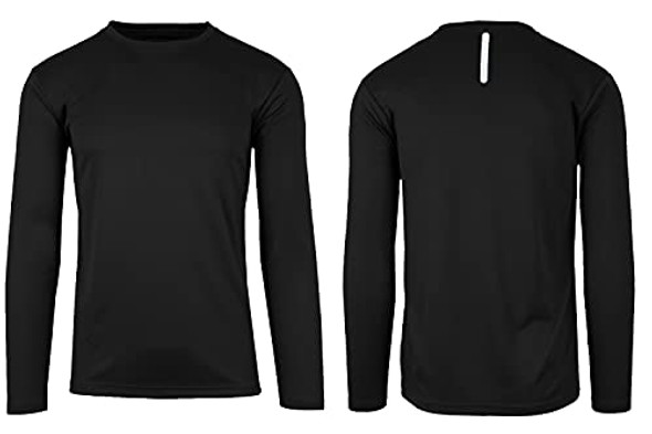 GALAXY BY HARVICE MEN'S LONG SLEEVE MOISTURE-WICKING PERFORMANCE CREW NECK TEE New