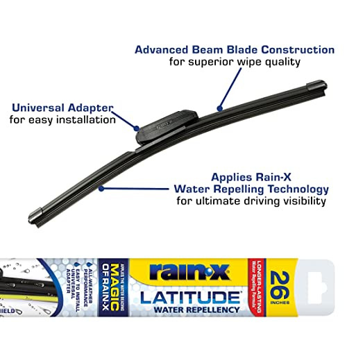 RAIN-X LATITUDE 2-IN-1 WIPER BLADES 26" WIPERS 1 UNIT REPLACEMENT - BLACK