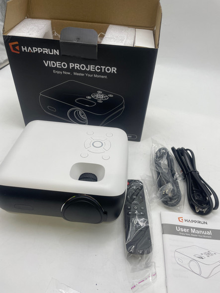 HAPPRUN NATIVE 1080P BLUETOOTH FULL HD PORTABLE OUTDOOR MOVIE PROJECTOR - WHITE