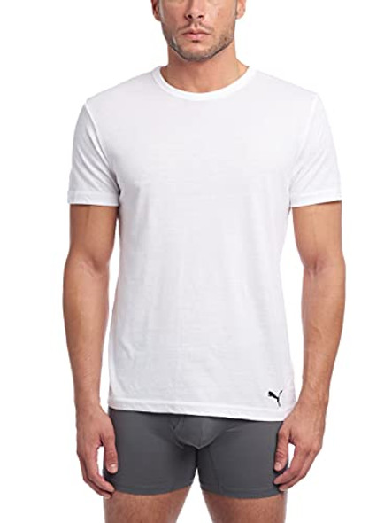 PUMA MENS MEN'S 3 PACK CREW NECK T-SHIRTS - SIZE: MEN XL - WHITE New